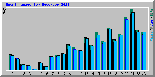 Hourly usage for December 2010